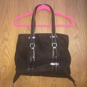 Bath and Body Works Brown Suede Buckle Purse
